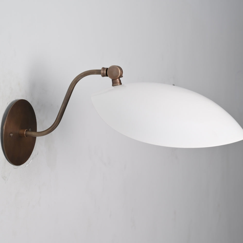Downward Curved Wall Lamp - Matt White Shade