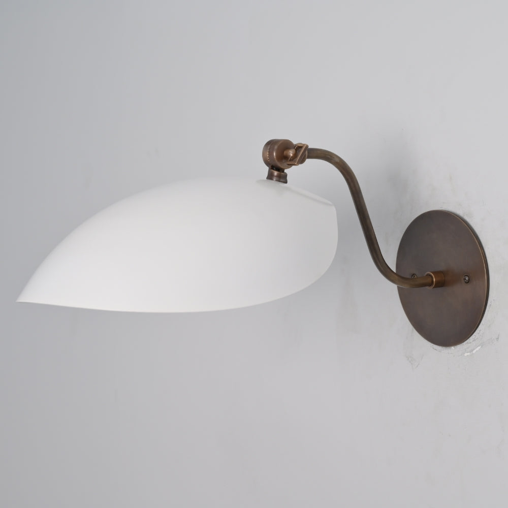 Downward Curved Wall Lamp - Matt White Shade