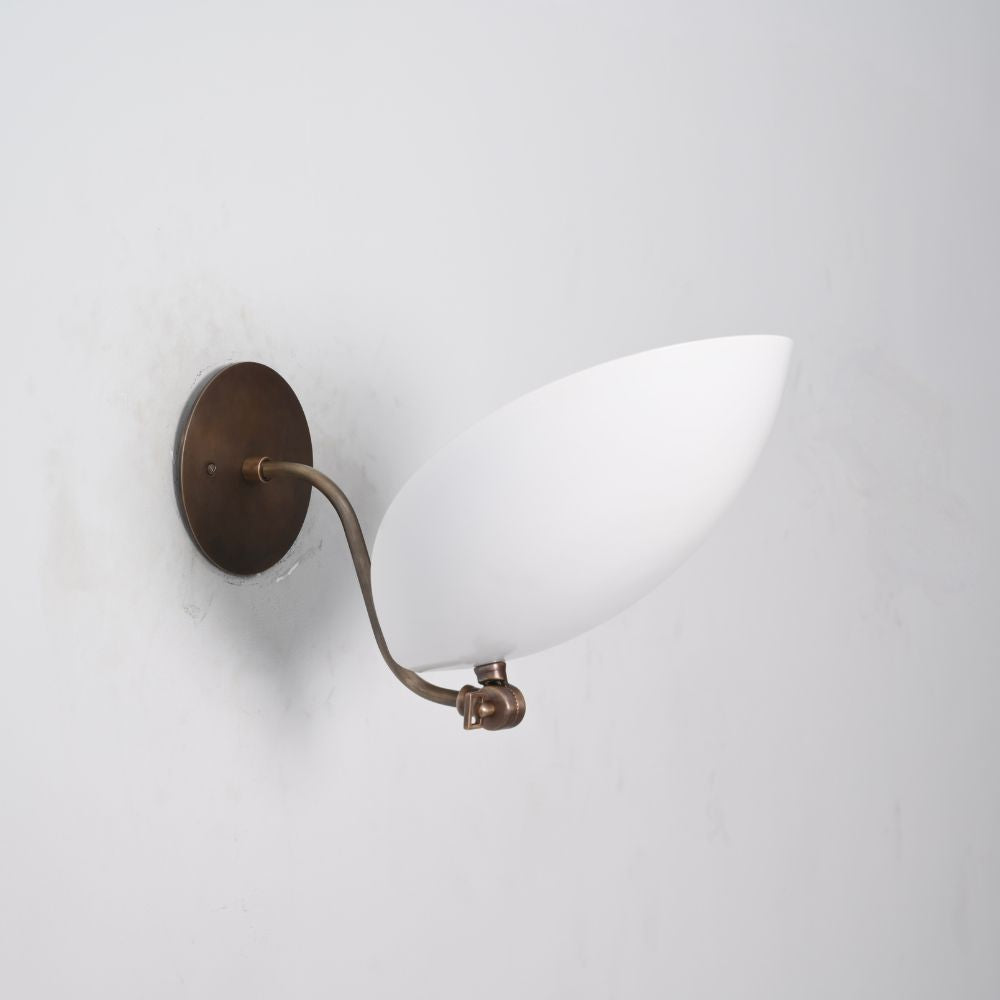 Upward Curved Wall Lamp - Matt White Shade