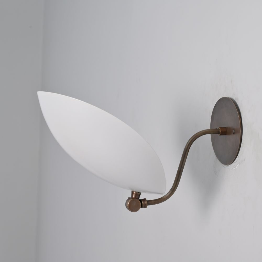 Upward Curved Wall Lamp - Matt White Shade