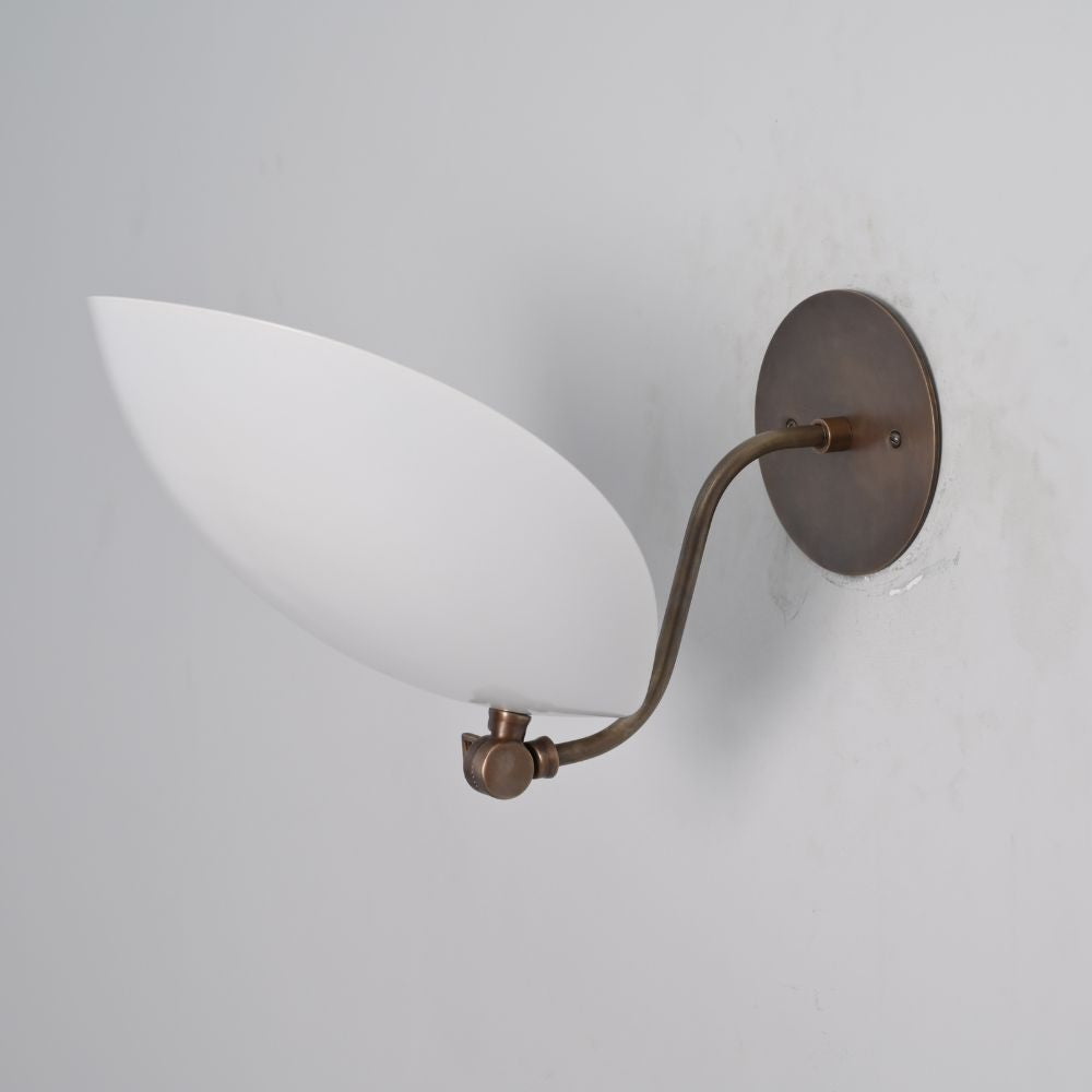 Upward Curved Wall Lamp - Matt White Shade