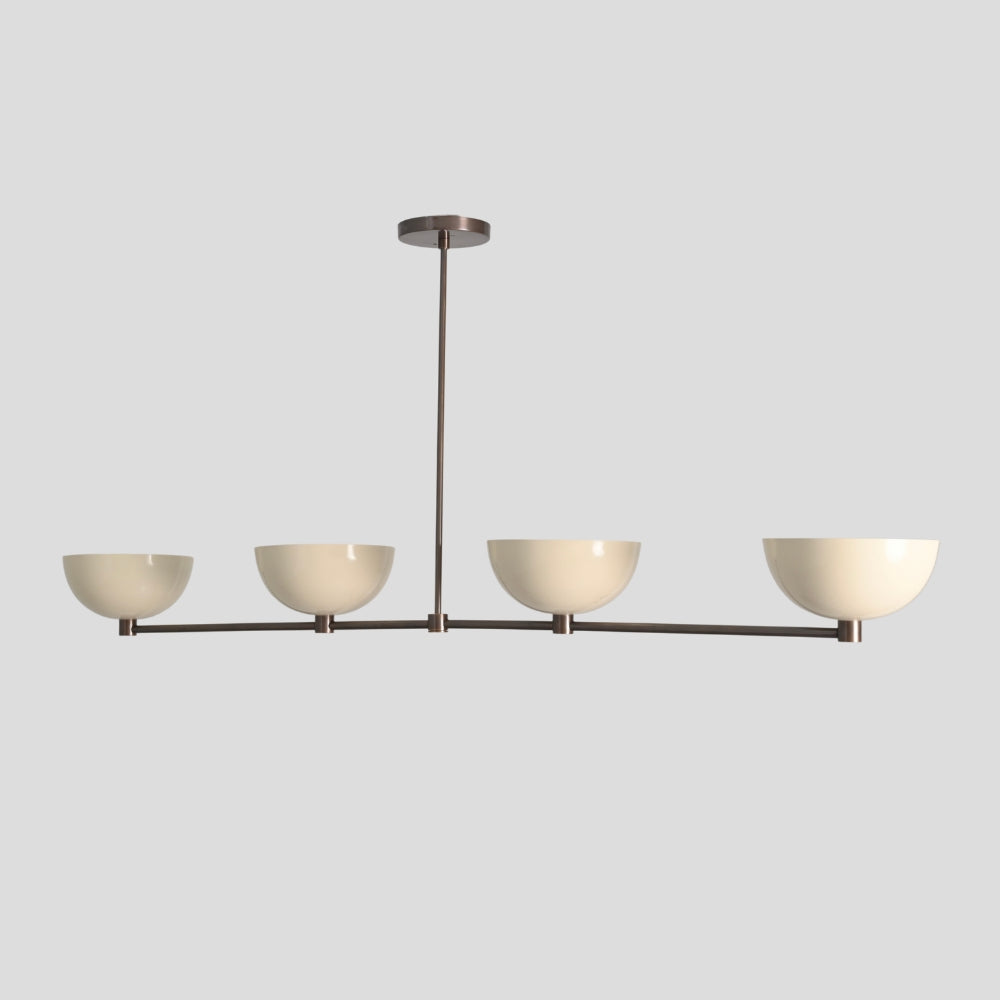 4 Light Linear Dining Chandelier - Upward Shades