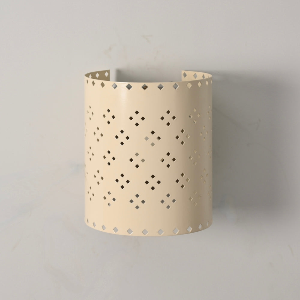 Perforated Wall Lamp - Cream Cylinder Sconce