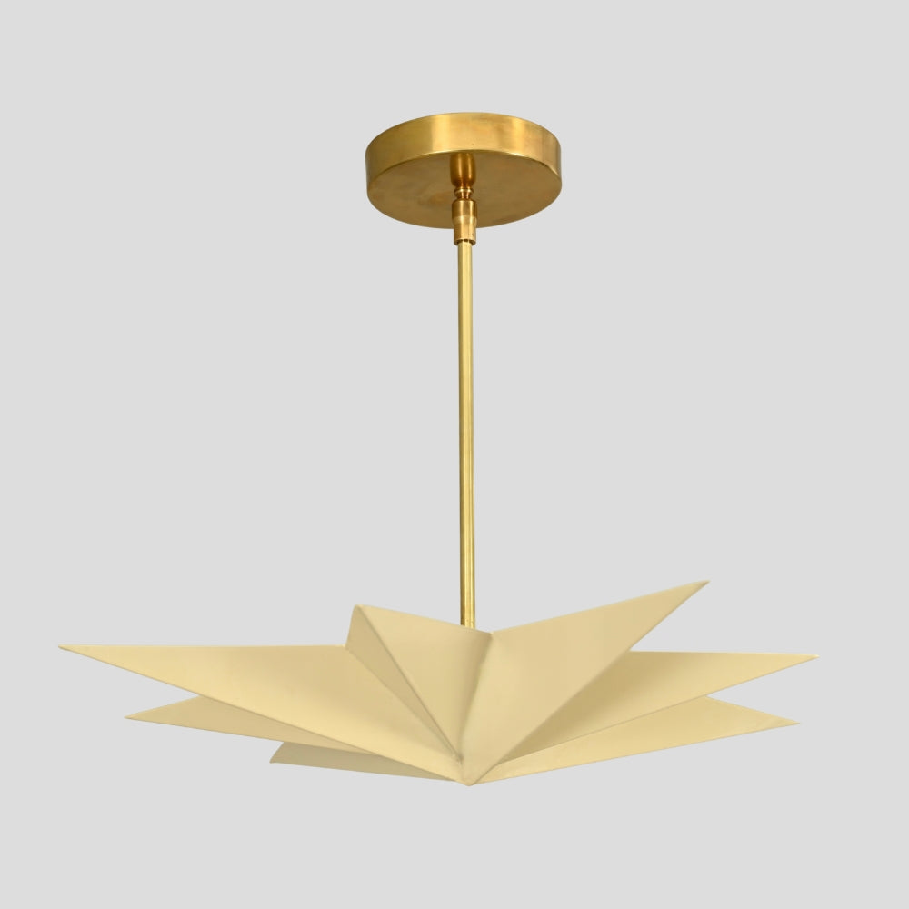 Cream Star Shade - Pendant Light Brass Chandelier