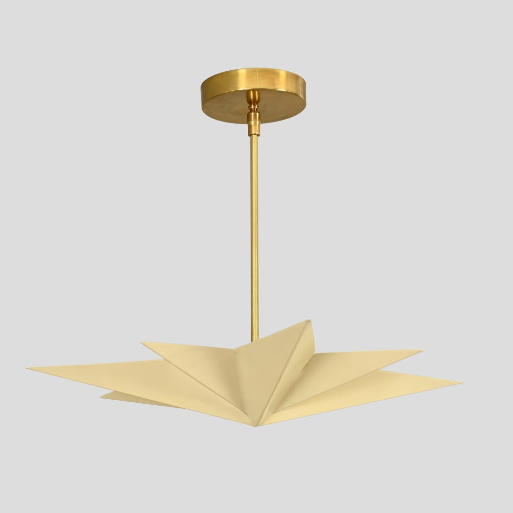 Cream Star Shade - Pendant Light Brass Chandelier