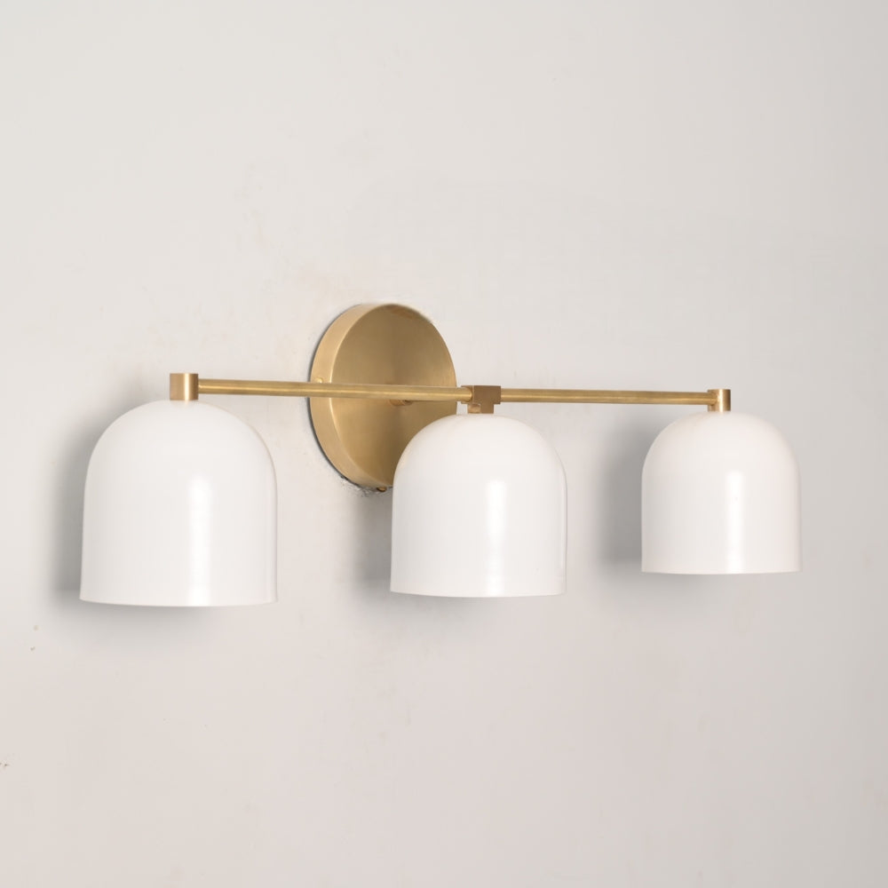 Triple Dome Wall Sconce - Brass Vanity Light