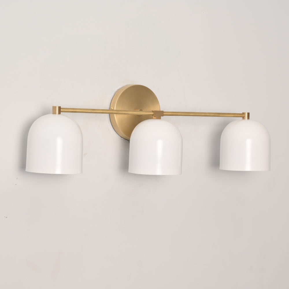 Triple Dome Wall Sconce - Brass Vanity Light
