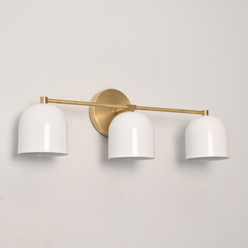 Triple Dome Wall Sconce - Brass Vanity Light