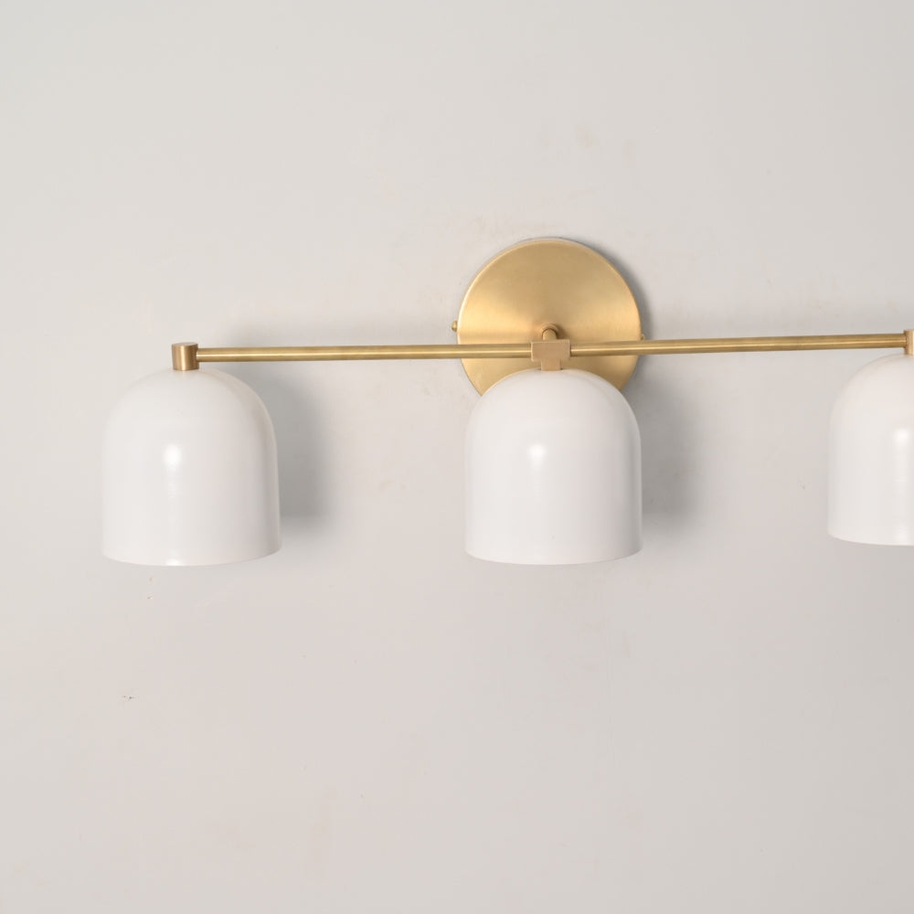 Triple Dome Wall Sconce - Brass Vanity Light