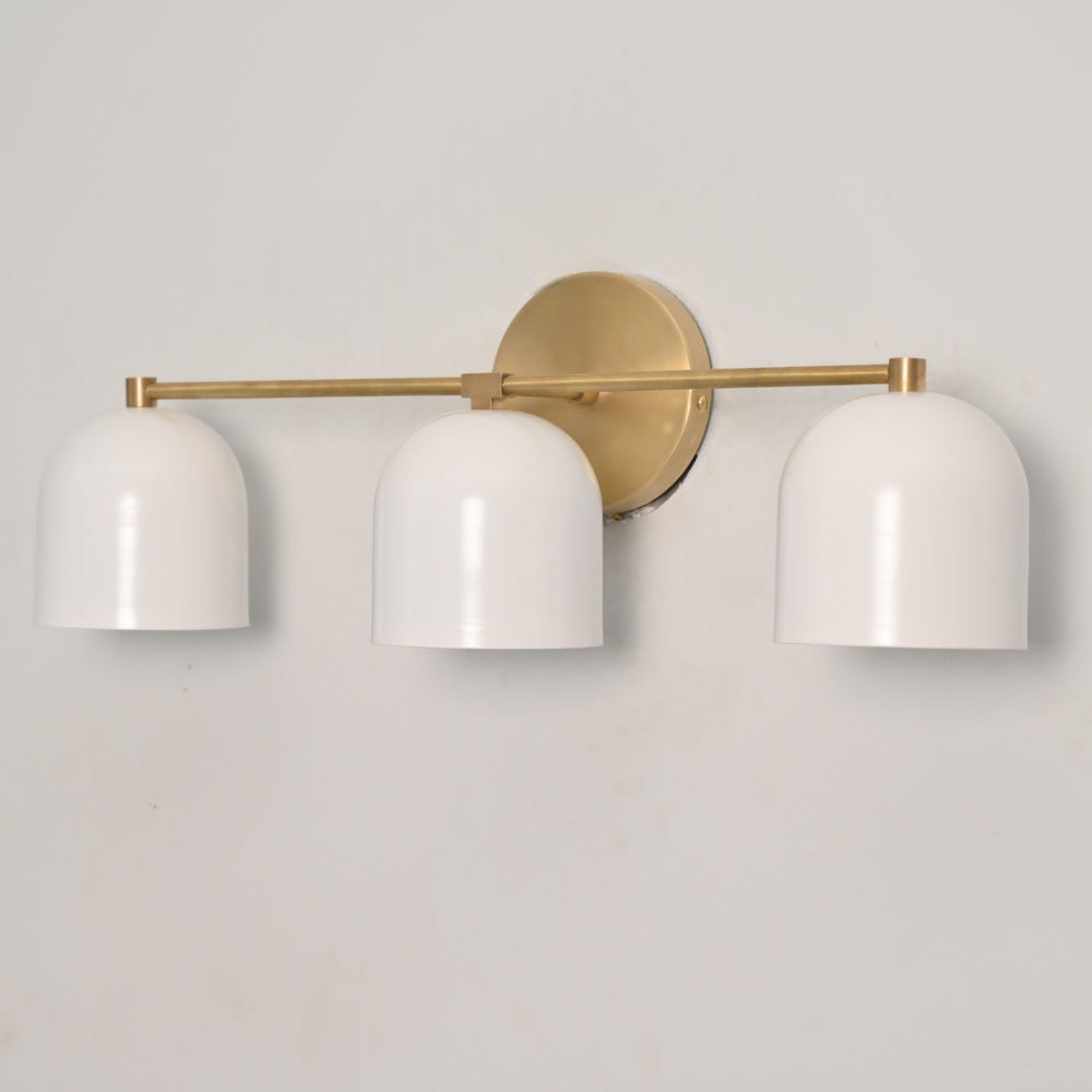 Triple Dome Wall Sconce - Brass Vanity Light
