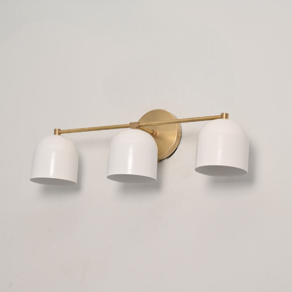 Triple Dome Wall Sconce - Brass Vanity Light