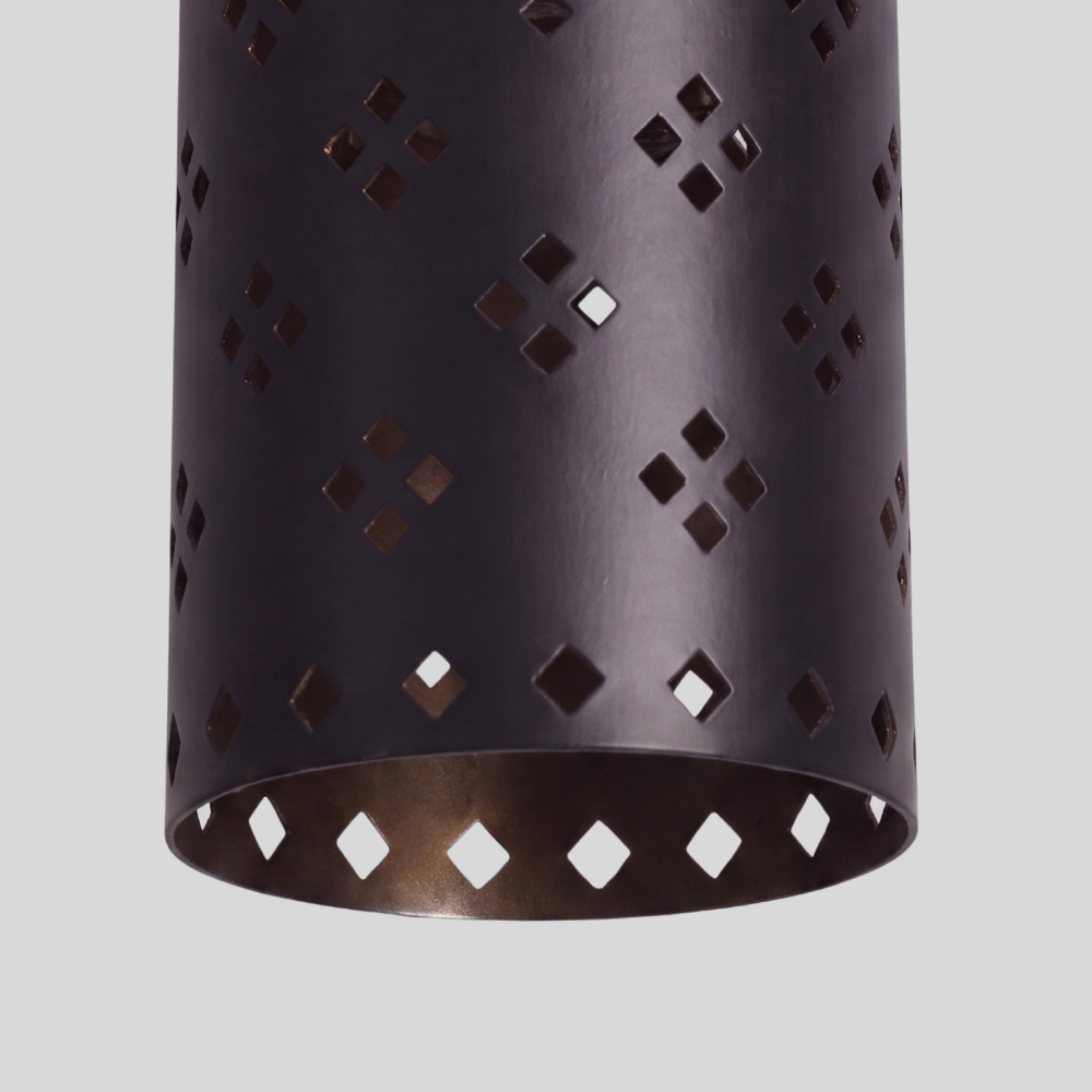 Perforated Black Cylinder Flush Mount - Modern Brass Spot Light