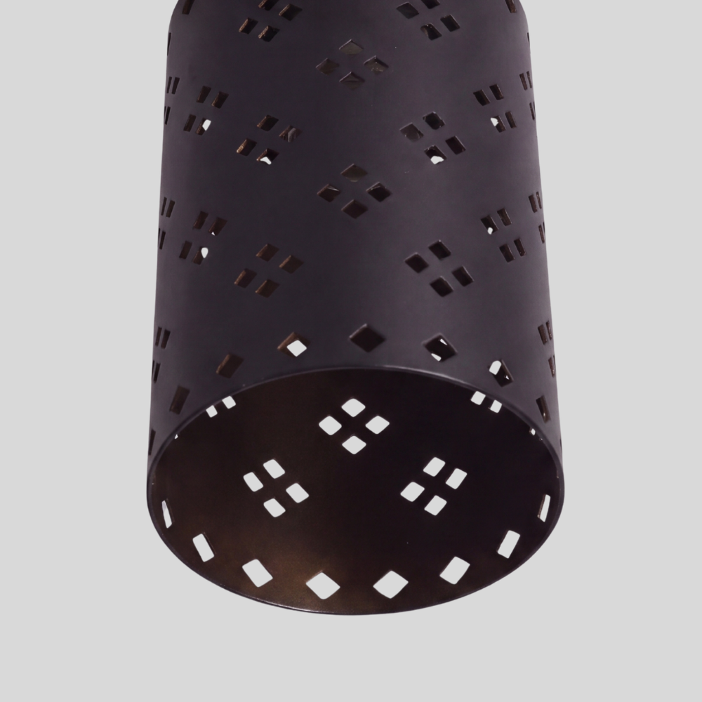 Perforated Black Cylinder Flush Mount - Modern Brass Spot Light