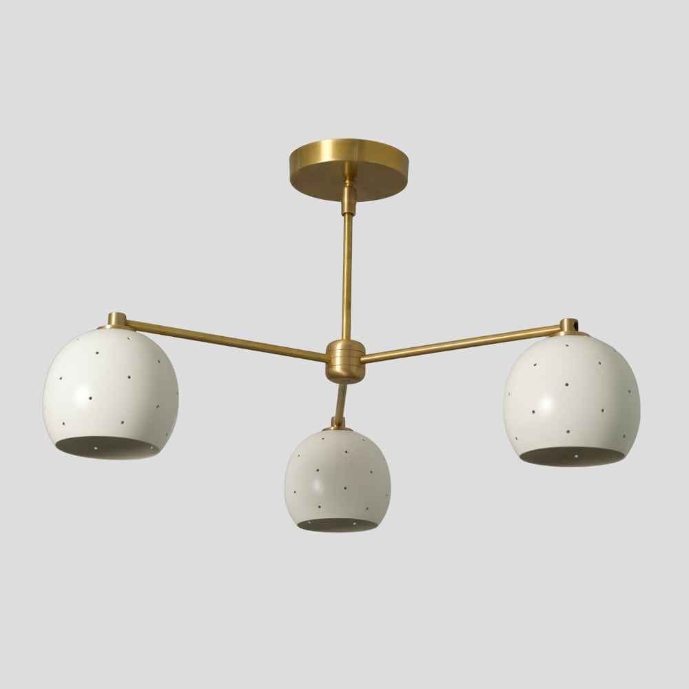 Semi Flush Mount 3 Light - Down White Ball Shade
