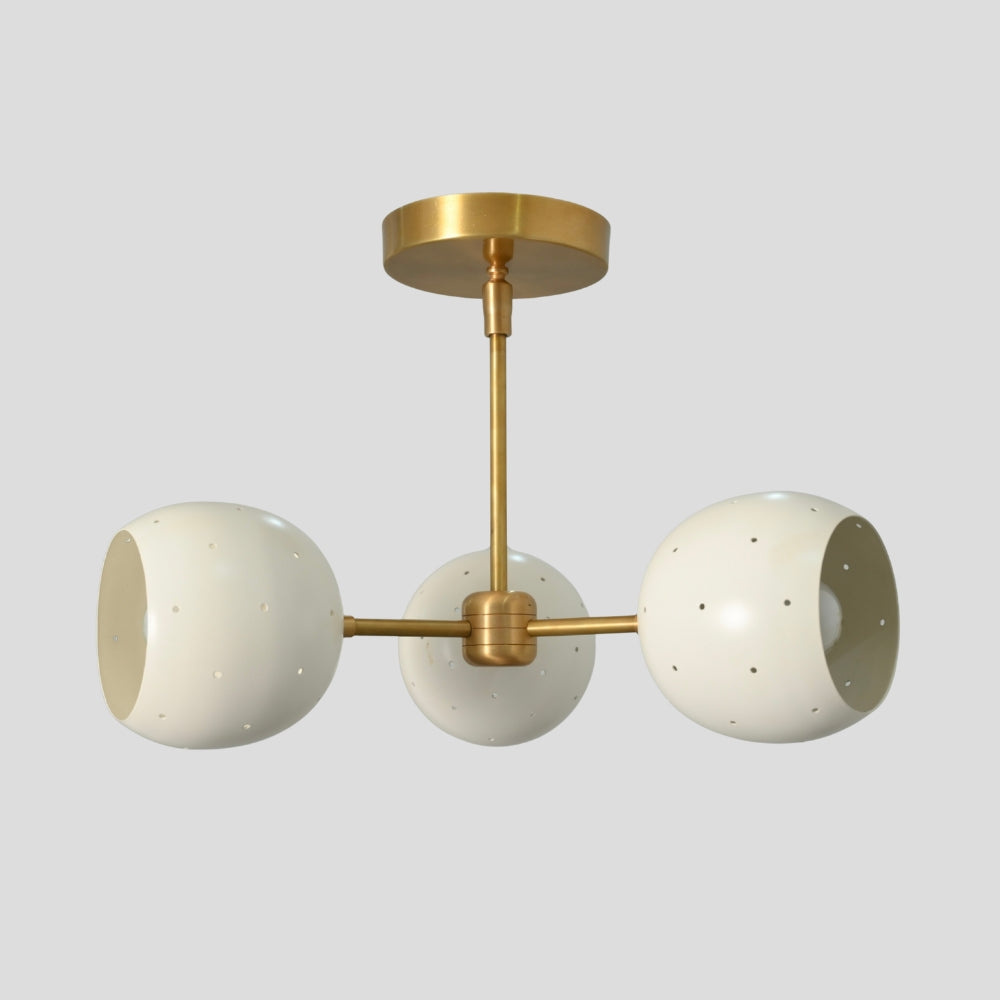 Semi Flush Mount 3 Light - White Ball Shade