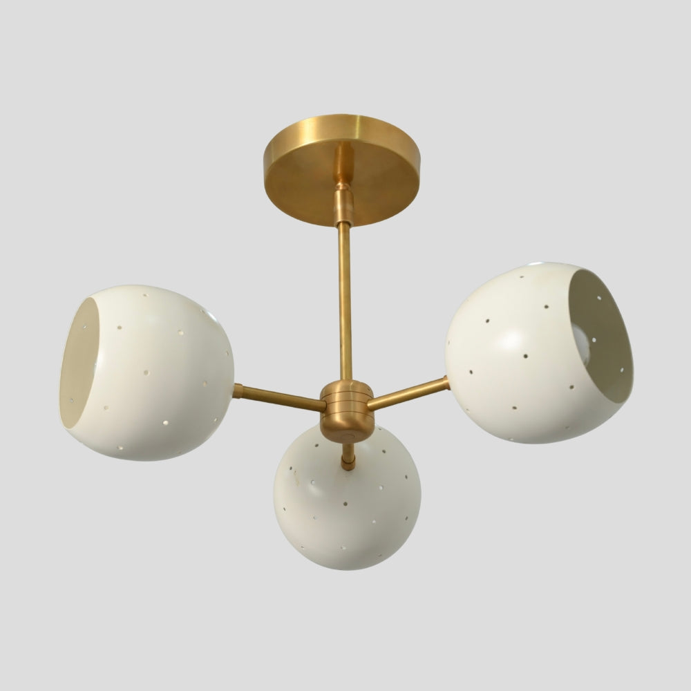 Semi Flush Mount 3 Light - White Ball Shade