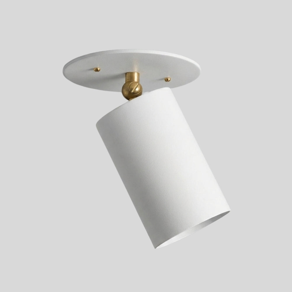 White Cylinder Semi Flush Mount - Articulated Ceiling Spot Light