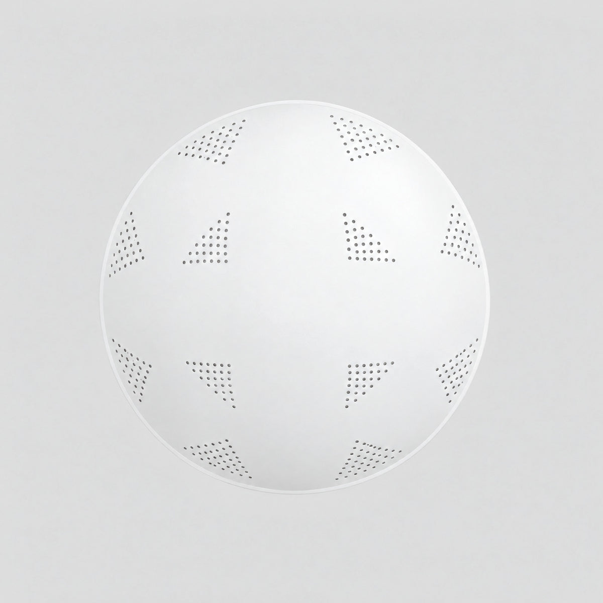 Perforated Dome Semi Flush Mount, view from below, solid brass semi flush mount by BrassBeam