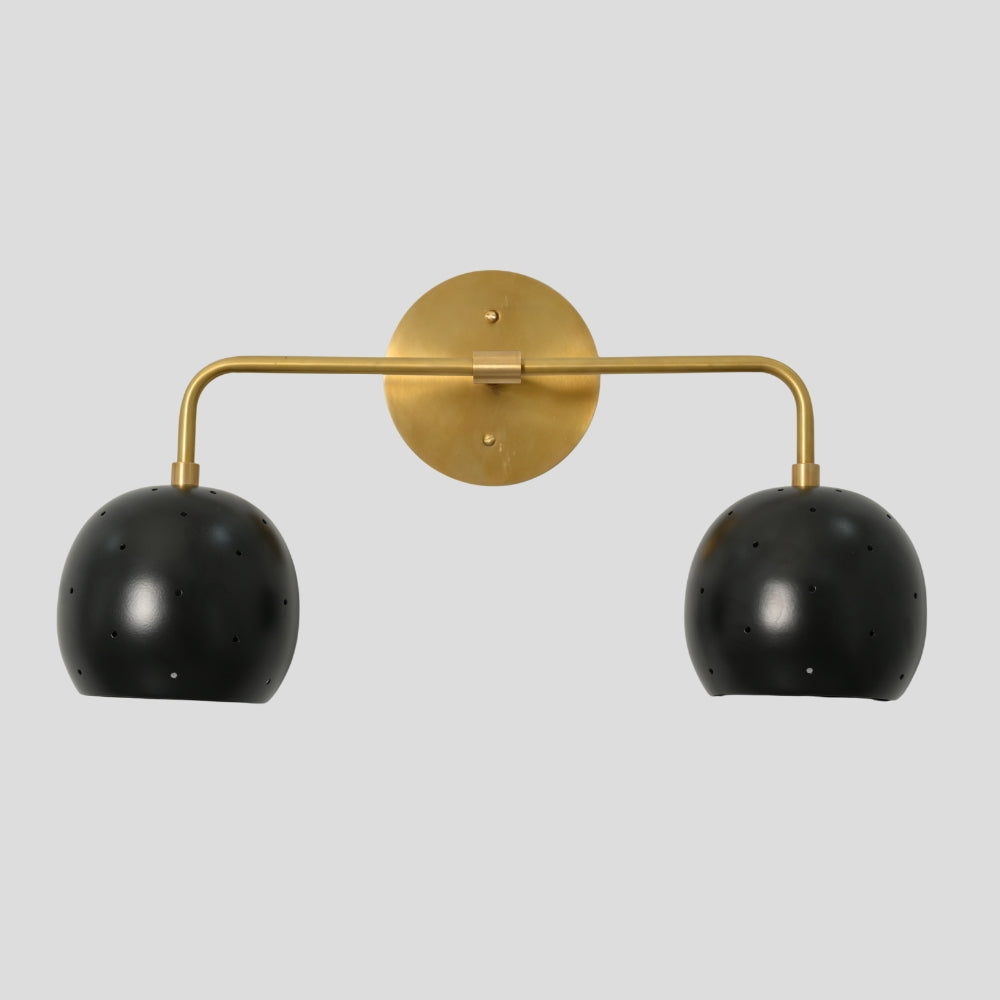 Vanity Light - Brass & Black Ball Shade