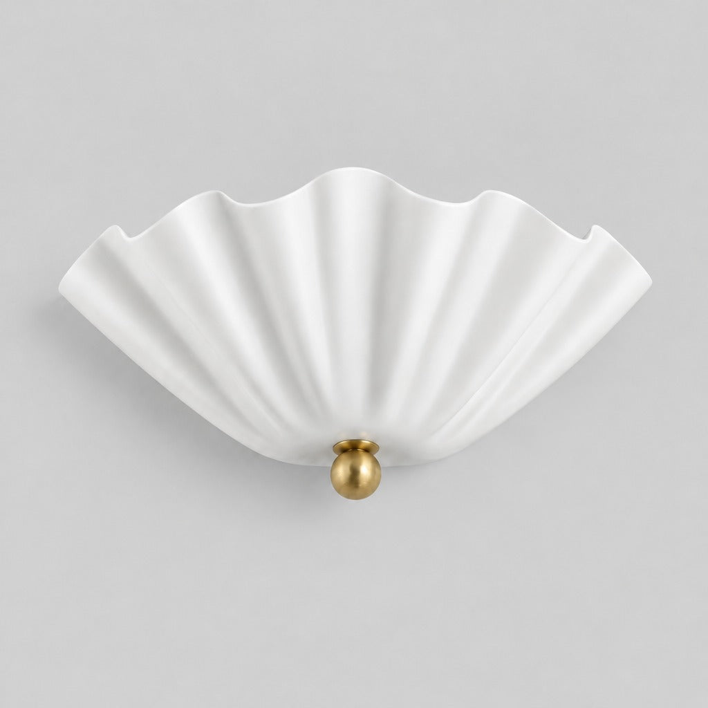 Half Flower Wall Sconce, view from below, solid brass wall sconce by BrassBeam