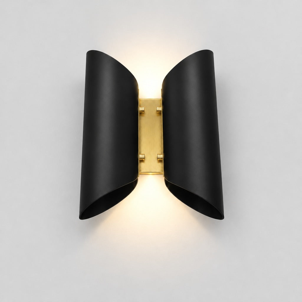 Butterfly Wall Sconce, view from below, solid brass wall sconce by BrassBeam