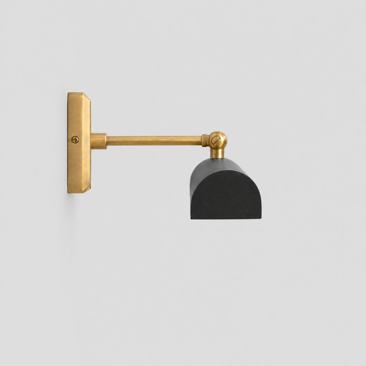 Brass picture light, side profile showing the depth from the wall, by BrassBeam